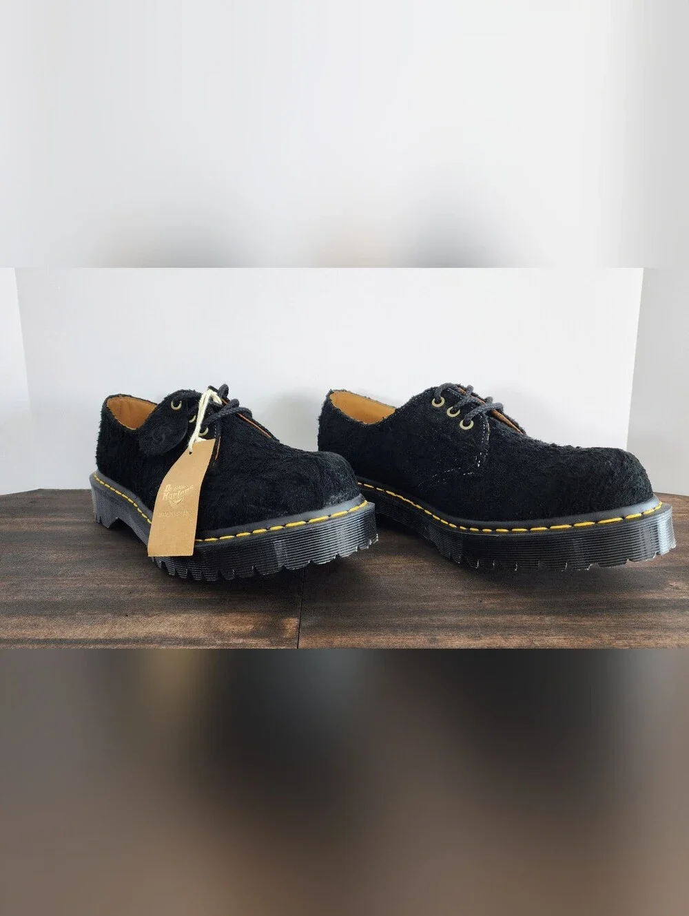 Dr. Martens 1461 Bex MIE C.F. Stead Tufted Suede Black Men's 10 New